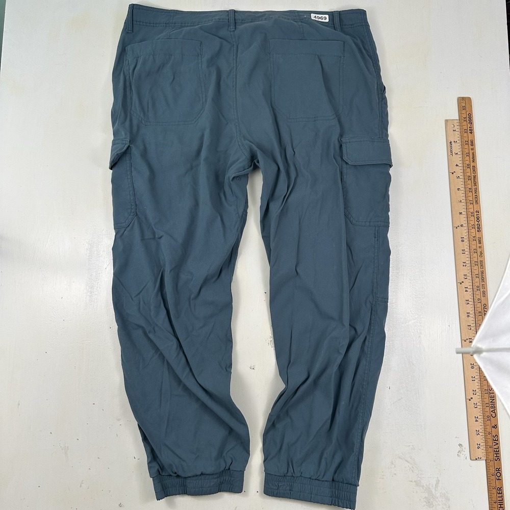 Prana Zogger Cargo Pants Men 40x30 Blue Teal Joggers Belted Nylon Stretch Hiking - Picture 2 of 14